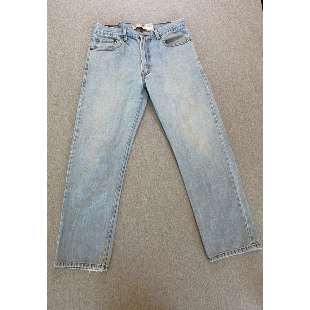 Levis 505 Regular Fit Light Wash Blue Denim Jeans Mens W34 L30 Straight Leg